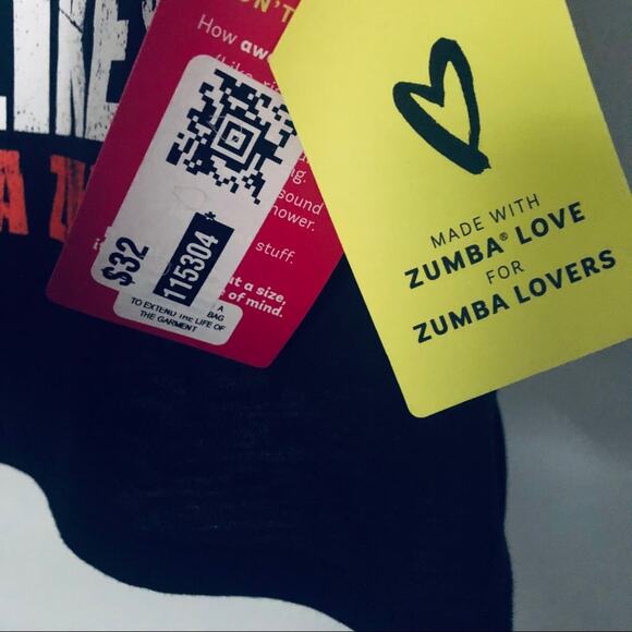 NEW Zumba SZ X-Small Love Over Likes Workout Tank Top Black - Picture 4 of 8